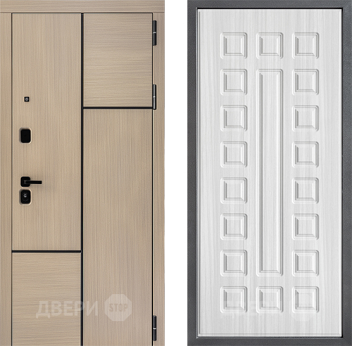 Входная металлическая Дверь Дверной континент ДК-14 ФЛ-183 Сандал белый в Дубне