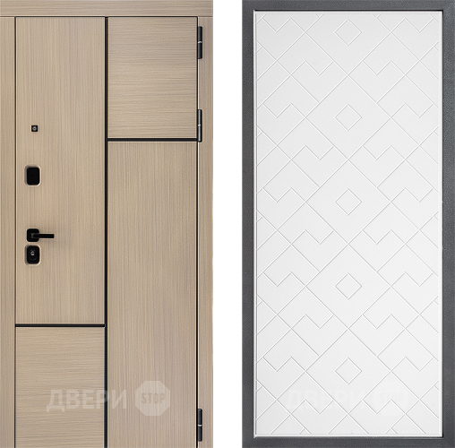 Входная металлическая Дверь Дверной континент ДК-14 ФЛ-Тиффани Белый софт в Дубне