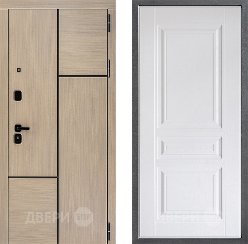 Входная металлическая Дверь Дверной континент ДК-14 ФЛ-243 Альберо Браш серебро в Дубне