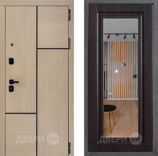 Входная металлическая Дверь Дверной континент ДК-14 ФЛЗ Зеркало Венге в Дубне