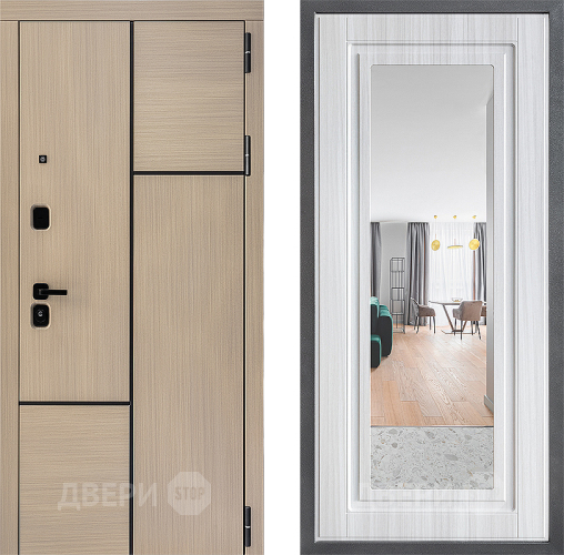 Дверь Дверной континент ДК-14 ФЛЗ Зеркало Сандал белый в Дубне