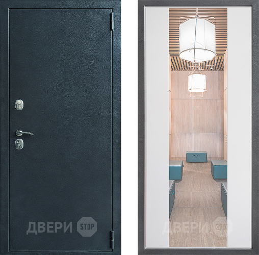 Дверь Дверной континент ДК-70 Дизайн ФЛЗ-1 Зеркало Белый софт в Дубне