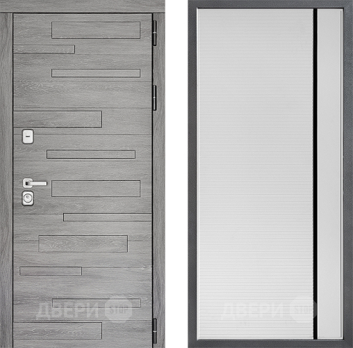 Входная металлическая Дверь Дверной континент ДК-10 ФЛ-757 Черное Стекло Софт милк в Дубне