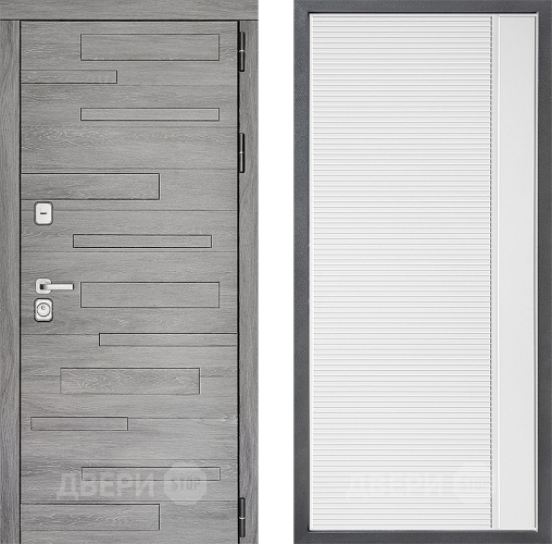 Входная металлическая Дверь Дверной континент ДК-10 ФЛ-757 Белое Стекло Софт милк в Дубне