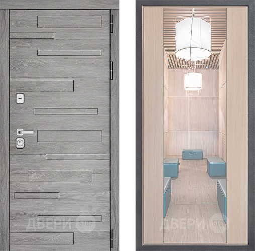 Входная металлическая Дверь Дверной континент ДК-10 ФЛЗ-1 Зеркало Капучино в Дубне