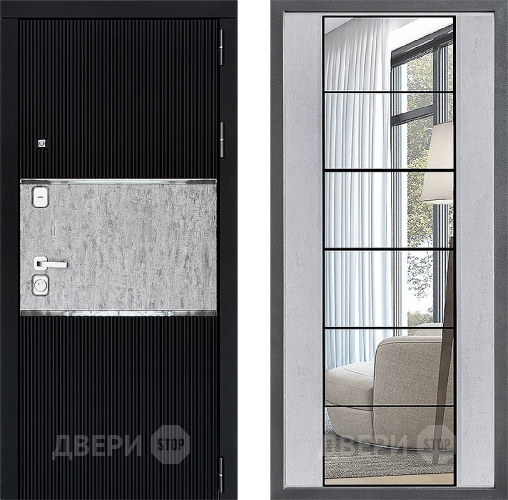 Дверь Дверной континент ДК-13 ФЛЗ-2 Зеркало Бетон светлый в Дубне