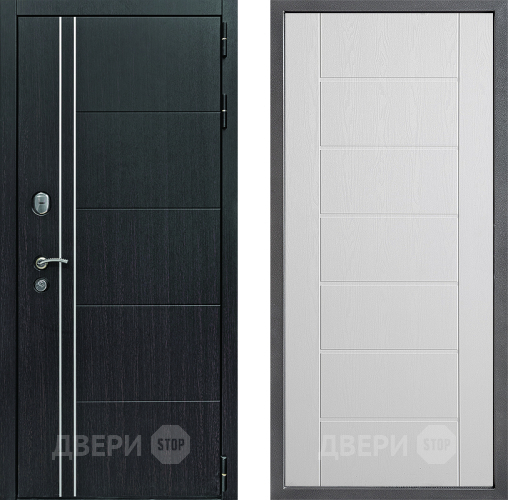 Входная металлическая Дверь Дверной континент Теплолюкс Дизайн ФЛ-Лайн Белое дерево в Дубне