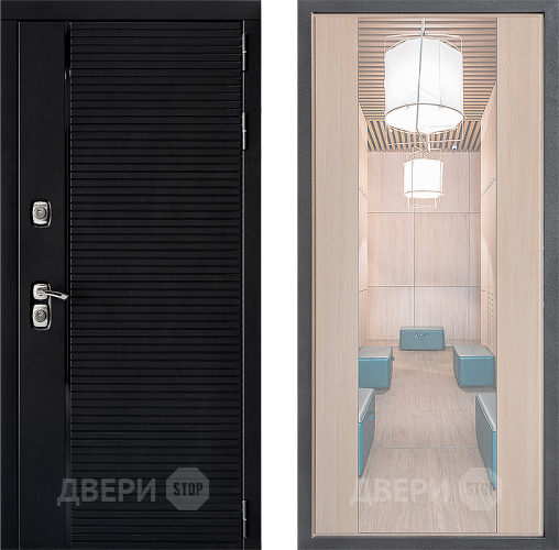 Входная металлическая Дверь Дверной континент ДК-1 ФЛЗ-1 Зеркало Капучино в Дубне