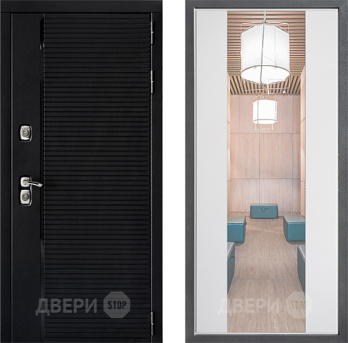 Входная металлическая Дверь Дверной континент ДК-1 ФЛЗ-1 Зеркало Белый софт в Дубне