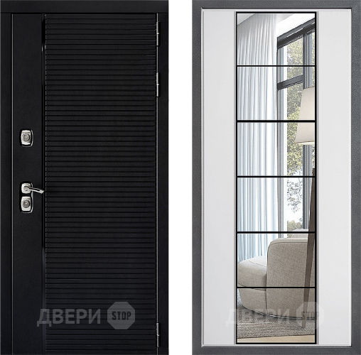 Входная металлическая Дверь Дверной континент ДК-1 ФЛЗ-2 Зеркало Белый софт в Дубне