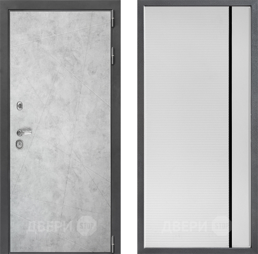 Входная металлическая Дверь Дверной континент ДК-3/743 ФЛ-757 Черное Стекло Софт милк в Дубне