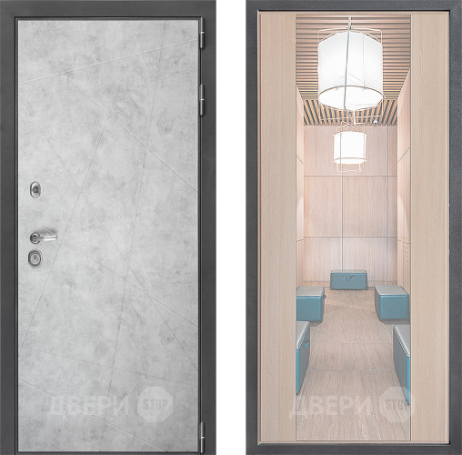 Входная металлическая Дверь Дверной континент ДК-3/743 ФЛЗ-1 Зеркало Капучино в Дубне