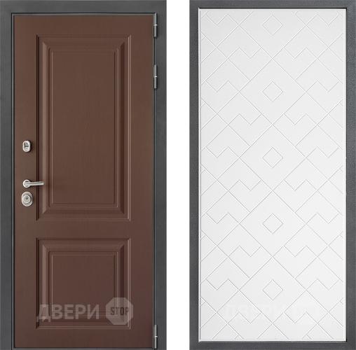 Входная металлическая Дверь Дверной континент ДК-3/729 ФЛ-Тиффани Белый софт в Дубне