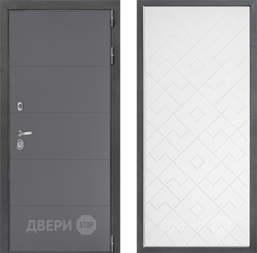 Входная металлическая Дверь Дверной континент ДК-3/649 ФЛ-Тиффани Белый софт в Дубне