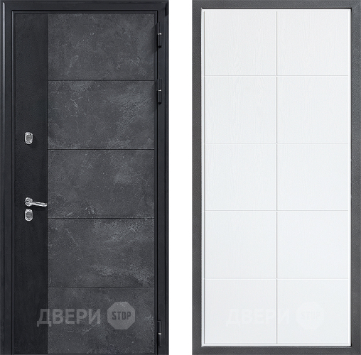 Входная металлическая Дверь Дверной континент ДК-15 Бетон ТЕРМО ФЛ-Кватро Белое дерево в Дубне