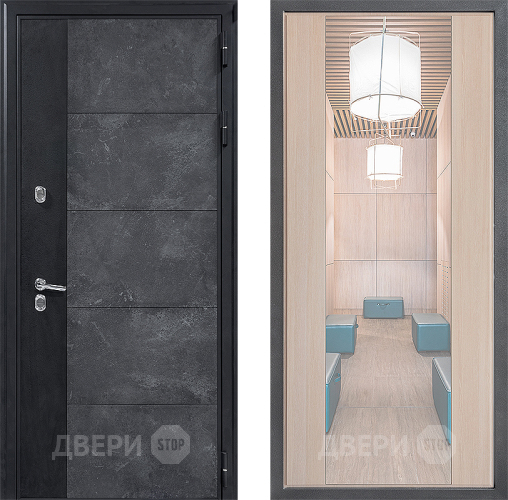 Входная металлическая Дверь Дверной континент ДК-15 Бетон ТЕРМО ФЛЗ-1 Зеркало Капучино в Дубне