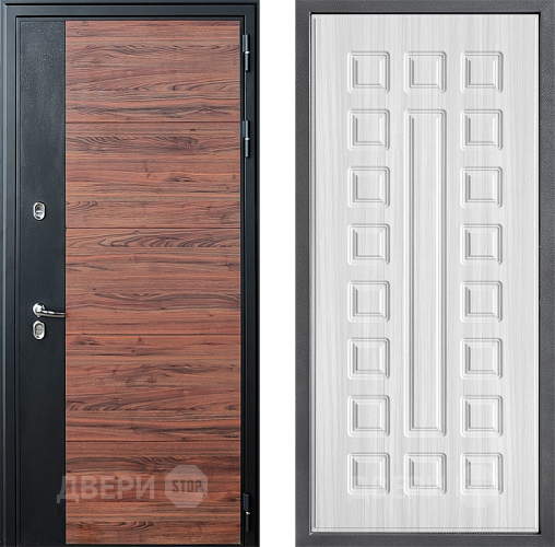 Входная металлическая Дверь Дверной континент ДК-15 Красное Дерево ТЕРМО ФЛ-183 Сандал белый в Дубне
