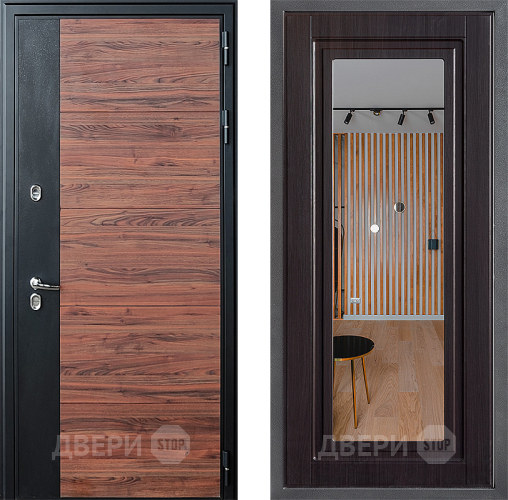 Дверь Дверной континент ДК-15 Красное Дерево ТЕРМО ФЛЗ Зеркало Венге в Дубне