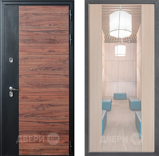 Дверь Дверной континент ДК-15 Красное Дерево ТЕРМО ФЛЗ-1 Зеркало Капучино в Дубне