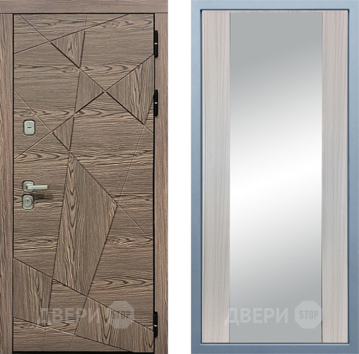 Входная металлическая Дверь Дива МД-97/2 Д-15 Зеркало Сандал белый в Дубне