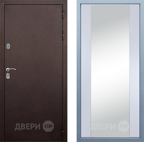 Входная металлическая Дверь Дива МД-40 Медь Д-15 Зеркало Белый в Дубне