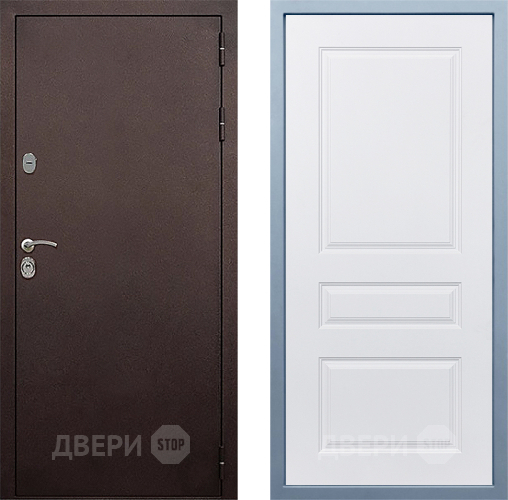 Входная металлическая Дверь Дива МД-40 Медь Д-13 Белый в Дубне