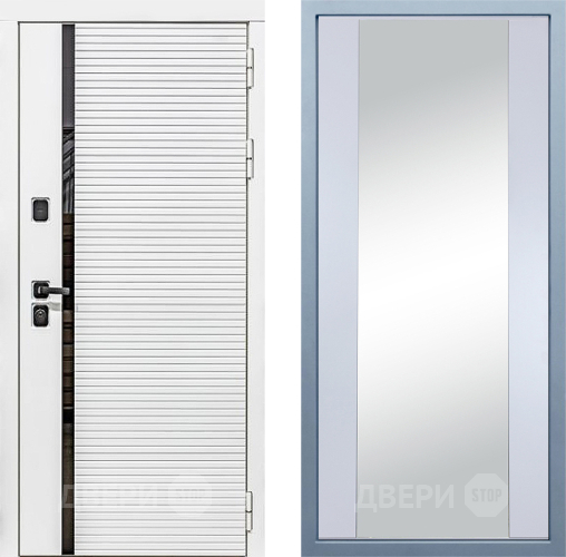 Входная металлическая Дверь Дива МХ-45 Белая STR Д-15 Зеркало Белый в Дубне