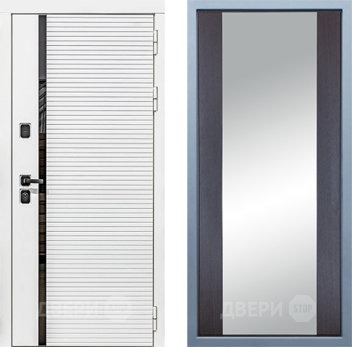 Входная металлическая Дверь Дива МХ-45 Белая STR Д-15 Зеркало Венге в Дубне