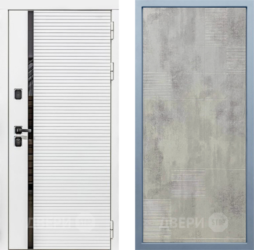 Дверь Дива МХ-45 Белая STR Д-4 Бетон темный в Дубне