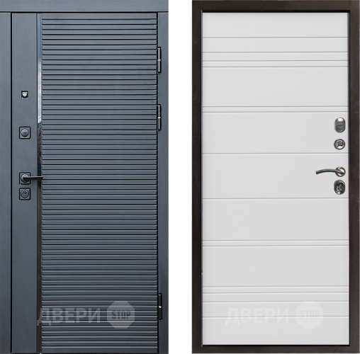 Входная металлическая Дверь Престиж Черная Линия Line Белый в Дубне