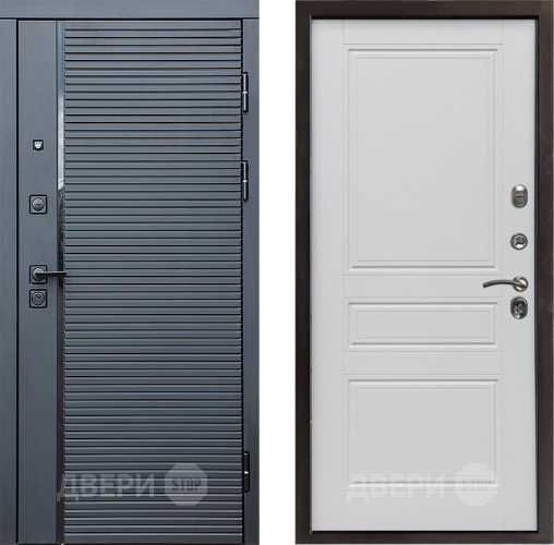 Входная металлическая Дверь Престиж Черная Линия Классика Белый матовый в Дубне