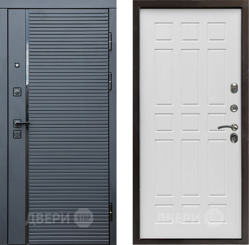 Входная металлическая Дверь Престиж Черная Линия Спарта Белое дерево в Дубне