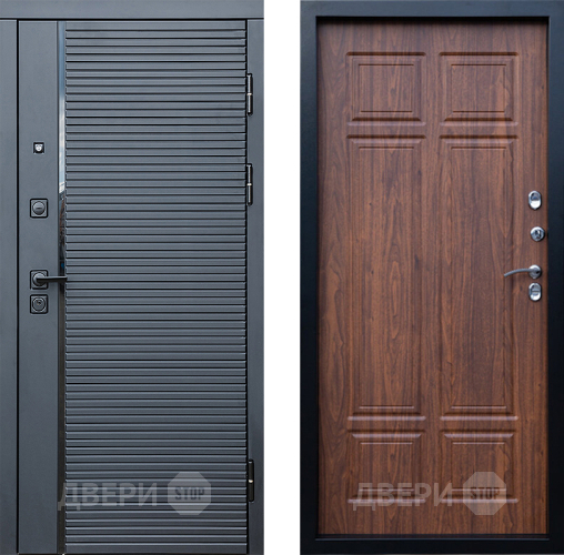 Входная металлическая Дверь Престиж Черная Линия Премиум Орех темный в Дубне