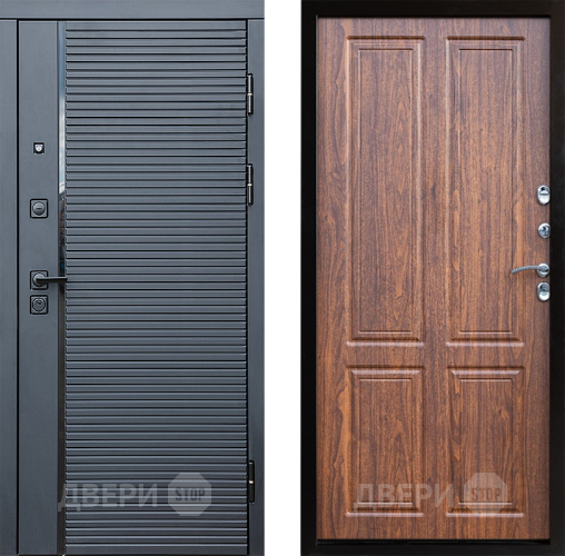 Входная металлическая Дверь Престиж Черная Линия Премиум Орех светлый в Дубне