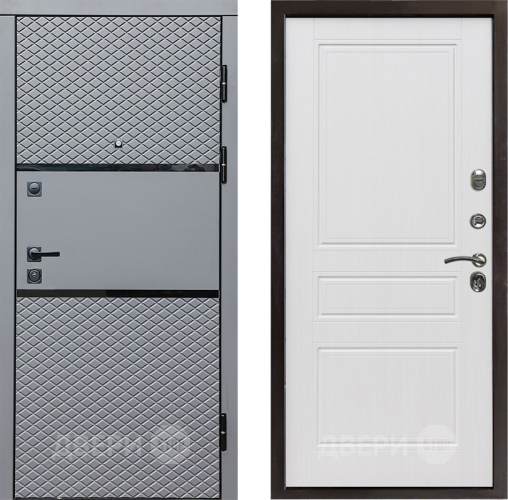 Входная металлическая Дверь Престиж Ромб Классика Белое дерево в Дубне