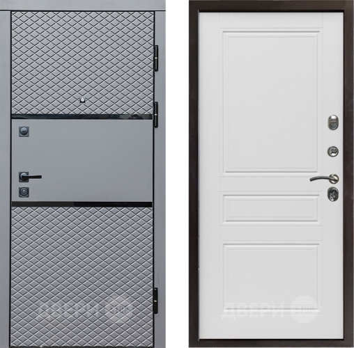 Входная металлическая Дверь Престиж Ромб Классика Лиственница белая в Дубне