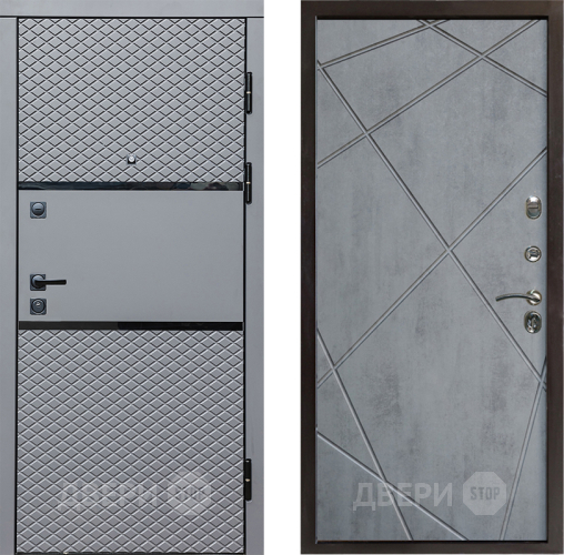 Дверь Престиж Ромб Лучи Бетон темный в Дубне
