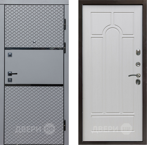 Входная металлическая Дверь Престиж Ромб Арка Лиственница белая в Дубне