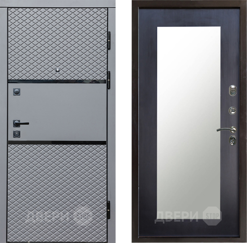 Входная металлическая Дверь Престиж Ромб Зеркло Пастораль Венге в Дубне
