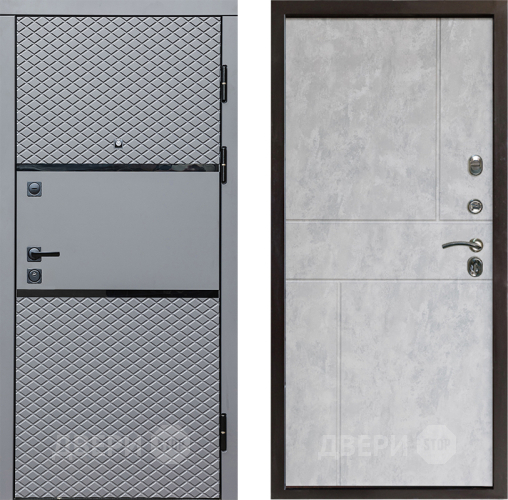 Входная металлическая Дверь Престиж Ромб Горизонт Бетон светлый в Дубне