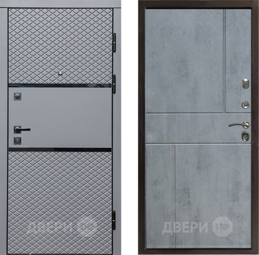 Входная металлическая Дверь Престиж Ромб Горизонт Бетон темный в Дубне