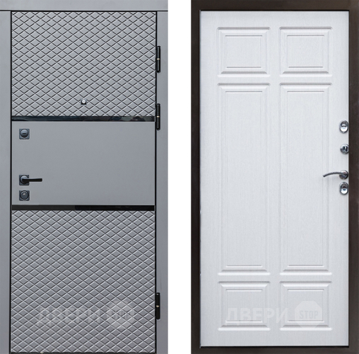 Входная металлическая Дверь Престиж Ромб Премиум Лиственница белая в Дубне