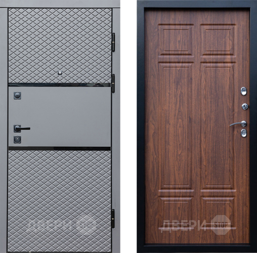 Входная металлическая Дверь Престиж Ромб Премиум Орех темный в Дубне