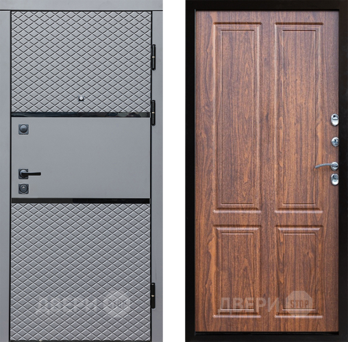 Входная металлическая Дверь Престиж Ромб Премиум Орех светлый в Дубне