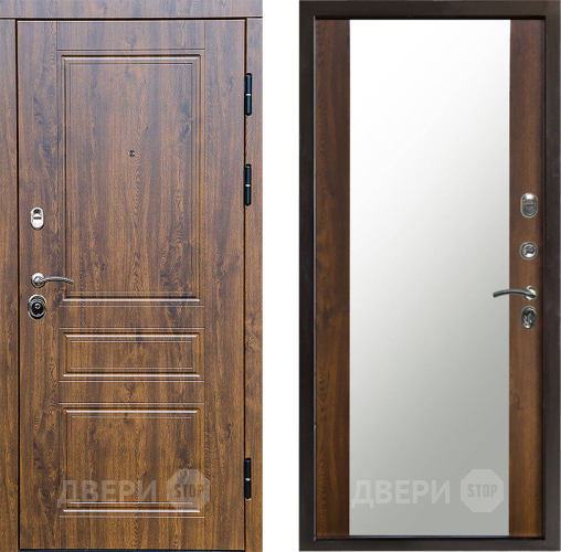 Входная металлическая Дверь Престиж Классика Дуб Зеркало Дуб в Дубне