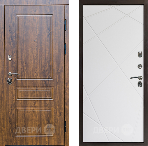 Входная металлическая Дверь Престиж Классика Дуб Лучи Бетон белый в Дубне