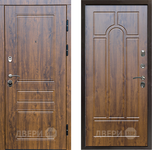 Входная металлическая Дверь Престиж Классика Дуб Арка Дуб в Дубне