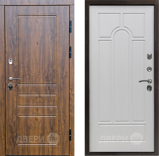 Входная металлическая Дверь Престиж Классика Дуб Арка Лиственница белая в Дубне