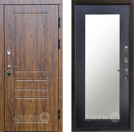 Входная металлическая Дверь Престиж Классика Дуб Зеркло Пастораль Венге в Дубне