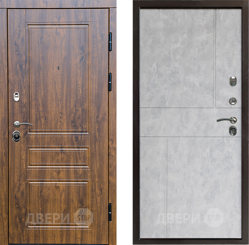 Входная металлическая Дверь Престиж Классика Дуб Горизонт Бетон светлый в Дубне